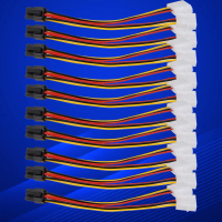10PCS Dual 4pin Molex Male To 6 Pin Female PCI-E Y Cable Power Cable Adapter Connector Power Convert