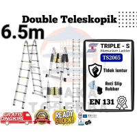 Tangga double teleskopik 6 meter ( 3.2m x 3.2m ) - TS2065 Tangga teleskopik lipat aluminium 6m