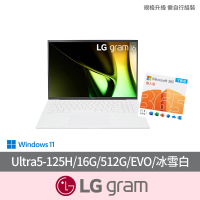 【LG 樂金】微軟M365組★16吋Ultra 5輕薄AI筆電(16Z90S-G.AA54C2/16G/512G SSD/W11/冰雪白)