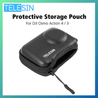 TELESIN For DJI Osmo Action 4 3 Camera Storage Protective Bag Half-open Mini Pouch PU For DJI Osmo Action 4 3 Accessory