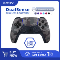 100%Original Sony PlayStation PS5 DualSense Wireless Controller – Gray Camouflage /Sterling Silver - PlayStation 5