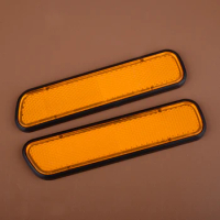 1 Pair Amber Universal Fender Side Reflector Reflective Sticker Marker Plastic for Car Trailer Motorcycle