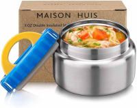 MAISON HUIS 8oz Soup Thermo Wide Mouth Vacuum Insulated Food Jar Leak Proof Stainless Steel Food The