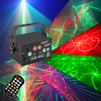 HOHAO On Sales New Dream Laser Stage Lighting KTV Flashlight Sound Control Disco Party Christmas Projection Atmosphere Light