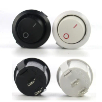 ขั้วต่อ 2 พิน, 5 ชิ้น, สวิตช์โยกเรือกลม, ไฟ LED, 6A 250VAC, 10A 125VAC, สวิตช์ปุ่มกดไฟฟ้า, ขาวดำ, TH
