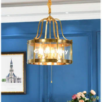 Free Shipping Nordic D500mm H560mm American Modern Copper Hanging Lamp Chandelier Copper Chandelier Lighting Guaranteed 100%
