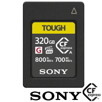 【SONY 索尼】CEA-G320T 320G/GB 800MB/S CFexpress Type A TOUGH 高速記憶卡(公司貨 適用A7SM3 FX3 FX30)