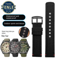 Nylon Watch Strap For Citizen Eco Drive Aw5005/1365 Series Seiko Bracelet Men's Waterproof Cowhide Bottom Canvas Watch band 20MM