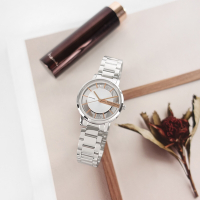 羅梵迪諾 Roven Dino / RD6097SL-W / 鏤空設計 藍寶石水晶玻璃 不鏽鋼手錶-銀色/30mm