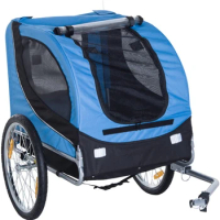 2-In-1 Twin Baby Kids Bicycle Bike Trailer Pet Bicycle Trailer Foldable Utility Pet Stroller Dog Cat Carrier Bicycle Trailer