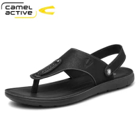 Camel Active Men Sandals PU Leather Sandals Men Fashion Comfortable Leisure Slip-On Brand Shoes Men Beach Sandals