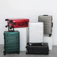 20"24"29 Inch Full Aluminium Luxury Men's Large Travel Suitcase With Mute Wheels TSA Lock Trolley Luggage Valises Free Shipping
