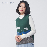 a la sha 一起打雪仗長袖針織背心