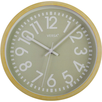 《VERSA》木紋框掛鐘(灰綠) | 壁掛時鐘