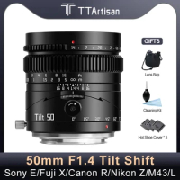 TTartisan 50mm F1.4 Full Frame Tilt-Shift Camera Lens for Panasonic Sigma FP Leica L Nikon Z Fuji XF xt30 Canon RF Sony E M43