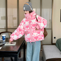 【巴黎精品】真 羽絨90%鴨絨 羽絨外套鴨絨夾克-粉色愛心連帽羽絨服女外套a1ii24