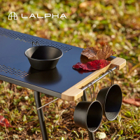 【日本LALPHA】便攜型耐熱不鏽鋼板折疊長桌附側掛架&amp;收納袋(戶外桌/摺疊桌/露營桌)