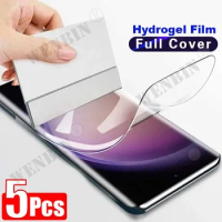 5Pcs Hydrogel Film For Samsung Galaxy S24 Ultra S23 Ultra Plus Full Cover Screen Protector For Samsung A54 A24 A14 A73 A53