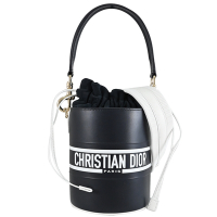 Christian DIOR 迪奧 Vibe 牛皮手提兩用水桶包(深藍/白)