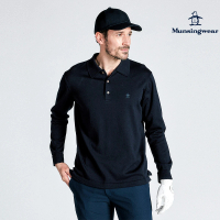 Munsingwear 企鵝牌 男款深藍色長袖針織POLO衫 STANDARD COLLECTION MGUJ2S02