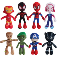 Marvel Series Plush Stuffed Toys Cartoon Anime Movie Figure Spiderman The Hulk Groot Doll Pendant Kids Birthday Gifts Xmas Decor