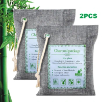Activated Charcoal Bags 2x200g Car Air Dehumidifier Bamboo Activated Charcoal Air Freshener for Home Car Pets Bathroom Basement