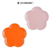 【Le Creuset】瓷器花型淺盤-23cm(亮粉/南瓜橘-無盒-2色選1)