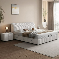 【 / 】輕奢皮床 現代1.5米大床 主臥室雙人大床 簡約儲物床 軟體科技布床 雙人床 床組床架 掀床 實木床