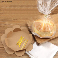 20pcs Handmade Cake Packaging Bag 6/8 Inch Cupcake Empty Toast Snack Bread Baking Transparent West Point Packaging Box