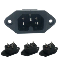 4Pcs 3P IEC 320 C14 FeMale Plug Panel Power Inlet Sockets Connectors AC 250V 10A 15A 3pin