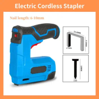 Electric Cordless Stapler Lithium-ion Nail Gun Staple Gun Nailer Stapler Furniture DIY Tool Wood Frame Multitool Nail Staple Gun