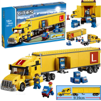 ชุดตัวต่อ City Series City Yellow Big Truck 3221 รถบรรทุกขนส่งตู้คอนเทนเนอร์ ของเล่นเด็กผู้ชาย ของขว