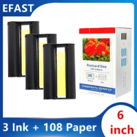 Replace Canon Selphy Color Ink Paper Set Compact Photo Printer CP1200 CP1300 CP910 CP900 3pcs Ink Cartridge KP 108IN KP-36IN