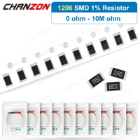 100Pcs/lot 1206 1% High Precision SMD Resistor 0 1 10 100 220 330 1K 2.2K 27K 33K 82K 150K Ohm 3K3 5K6 6K8 4R7 1/4W Resistance
