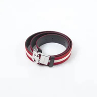 Ikat Pinggang BALLY BISING B BUCKLE STRIPE RED WHITE BROWN BELT 100% ORIGINAL Size 100