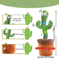 Baby Dancing Cactus, Talking Cactus Toys, Wriggle Singing Cactus, Repeat What You Say, Baby Boy Toy,