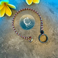 [TERBARU] Kalung Tridatu dengan Liontin Cincin Badar Besi (Batu Alam Hematite)