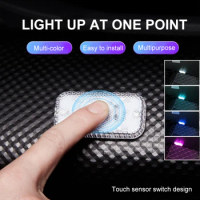 Magnetic USB Rechargeable Car LED Touch Control Lights Wireless Interior Roof Ceiling Reading Lamp Door Foot Trunk Storage Box