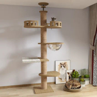 Solid Wood Column Stand Cat Scratchers Cat Nest Cat Tree One Large Cat Scratchers Board Cat Toy Pet furnitureLuxury Cat Tower