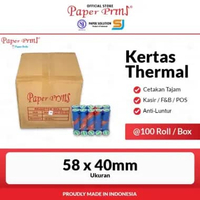 Kertas Thermal Struk 58x40mm Paperpryns (1 Box isi 100 Roll)