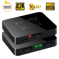 4K HDMI Splitter Full HD 1080p Video HDMI Switch Switcher 1X2 Split 1 in 2 Out Amplifier Dual Display For HDTV DVD For PS3 Xbox