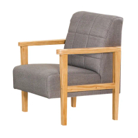 【綠活居】萊達北歐灰貓抓皮革實木單人座沙發椅