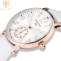 quartz women watch Stainless Steel Leather strap special love gift for girl lady 2020 relogio Holuns nurse watch Luxury Package