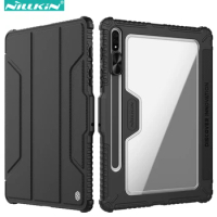 Nillkin Bumper Pro Leather Case for Samsung Galaxy Tab S8 Plus / S8+ 5G, Slide Camera Protection Shield Smart Flip Back Cover