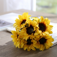創意向日葵餐桌花藝擺件假花仿真花客廳花束裝飾品向日葵花卉