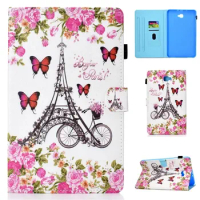 Print Wallet Cute Case for Samsung Galaxy Tab A A6 10.1" (2016) SM-T580 Sm-t 580 T585 Cover Tablet Stand Shell +Pen