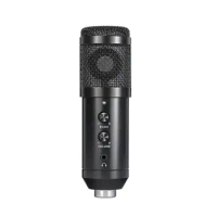 Portable Practical Durable Condenser Microphone Black Condenser Microphone Handheld for Recording