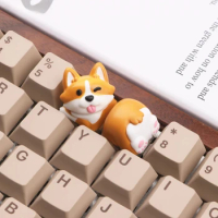 ECHOME Dog Keycaps Custom DIY Anime Corgi Artisan KeyCaps for Mechanical Keyboard Resin Keyboard Cap Puppy Cute Keycap Shiba Dog