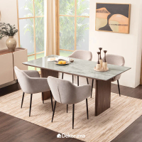 Dekoruma EIMI Dining Table / Meja Makan Ceramic Walnut