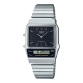 CASIO AQ-800E-1A 銀色雙顯指針數碼手錶 32.1mm 直徑 不鏽鋼錶帶 碼錶鬧鈴 兩地時間 生活防水